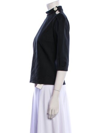BA&SH Mock Neck Three-Quarter Sleeve Top