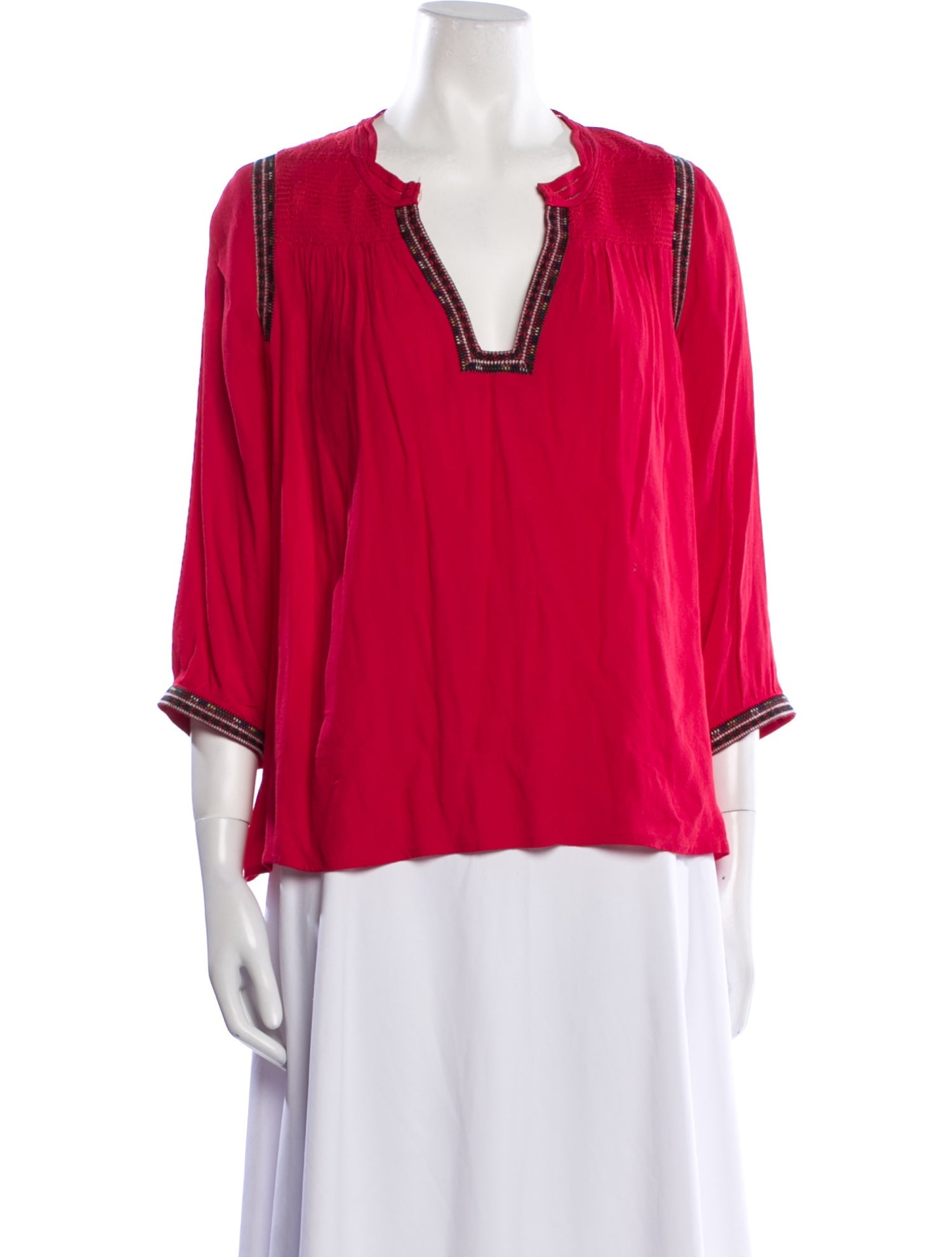 BA&SH V-Neck Three-Quarter Sleeve Blouse