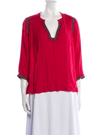 BA&SH V-Neck Three-Quarter Sleeve Blouse
