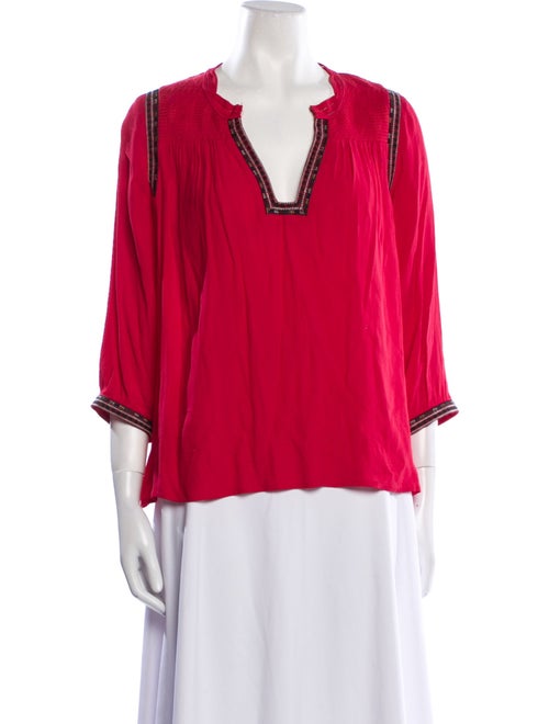 BA&SH V-Neck Three-Quarter Sleeve Blouse