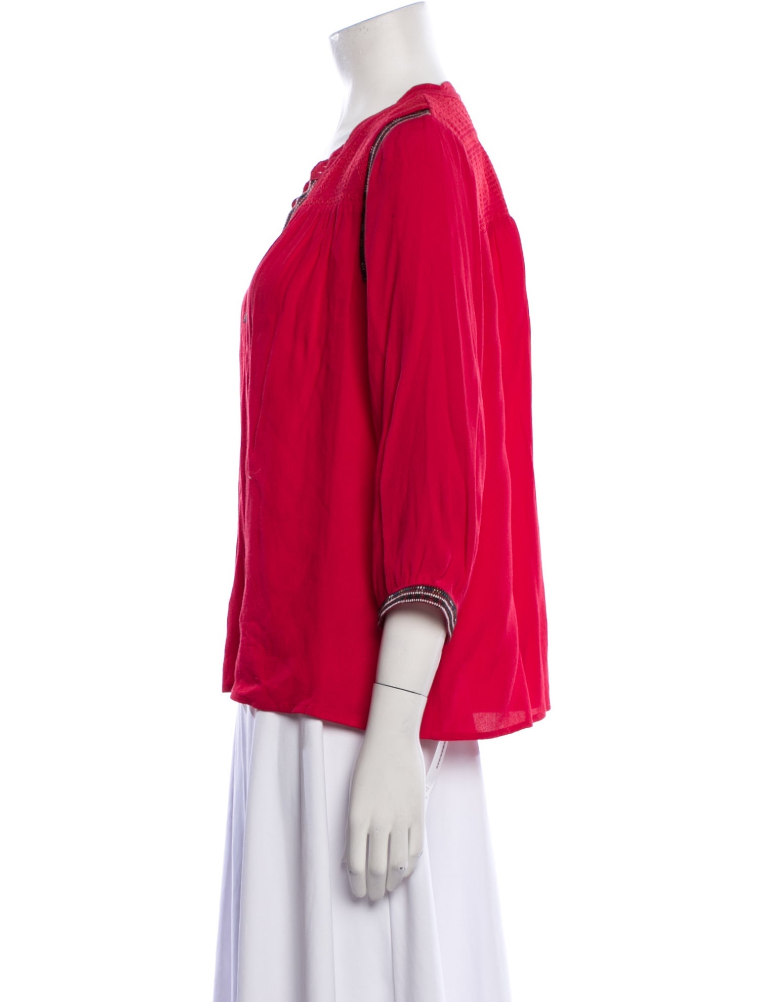 BA&SH V-Neck Three-Quarter Sleeve Blouse