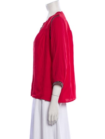 BA&SH V-Neck Three-Quarter Sleeve Blouse