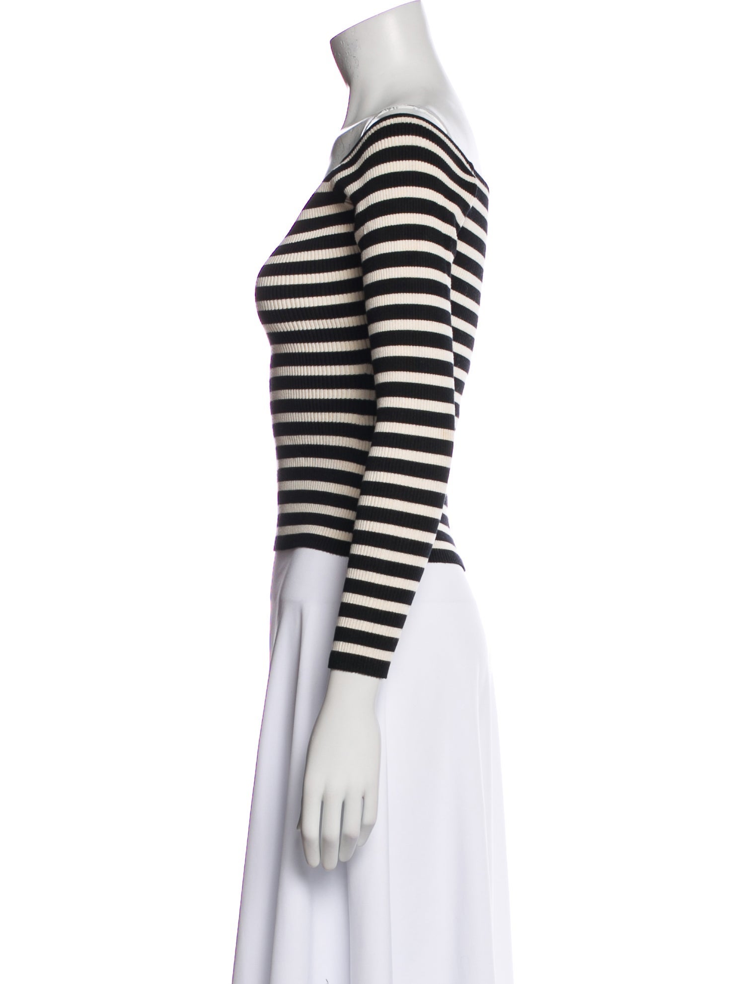 BA&SH Striped V-Neck Crop Top