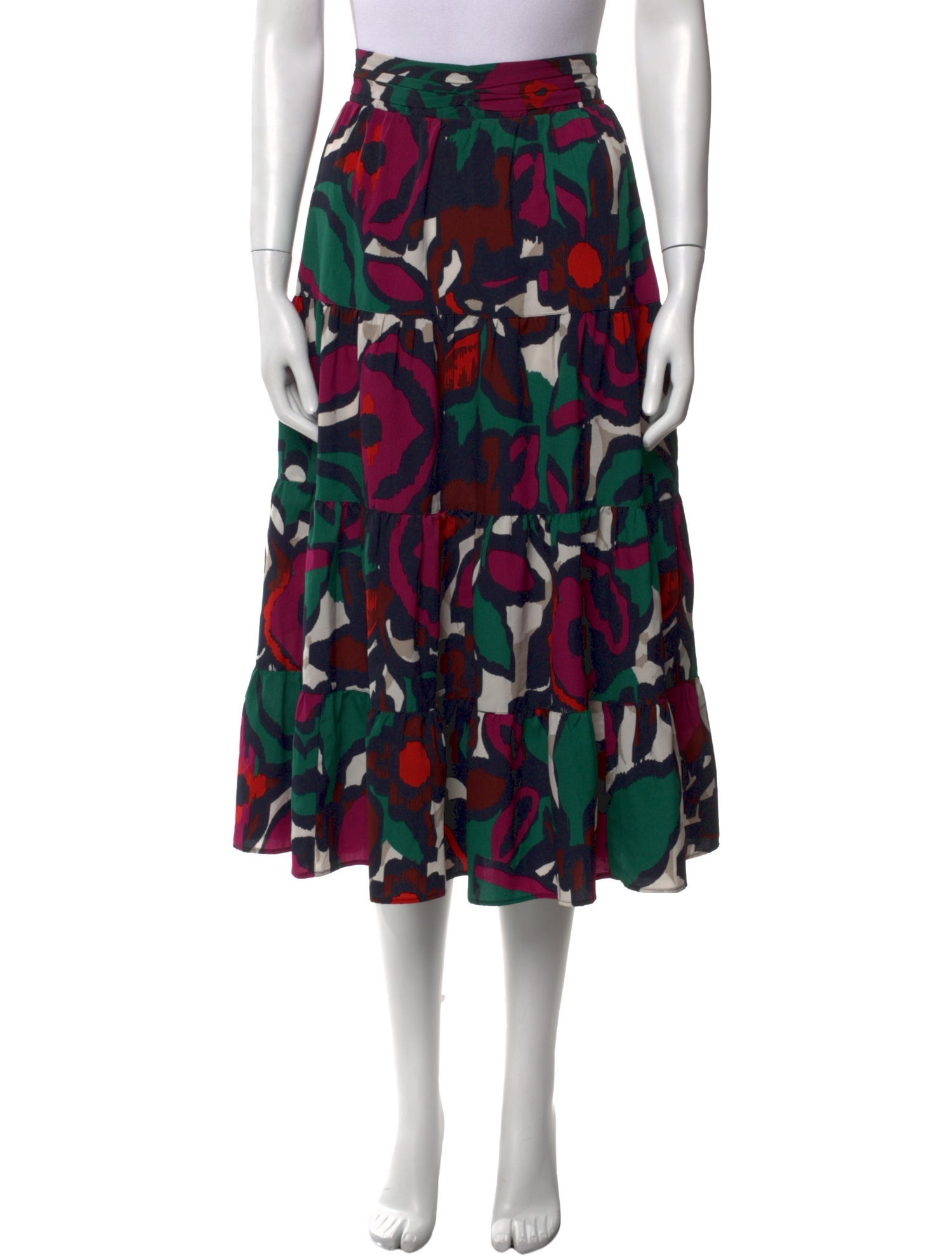 BA&SH Printed Midi Length Skirt