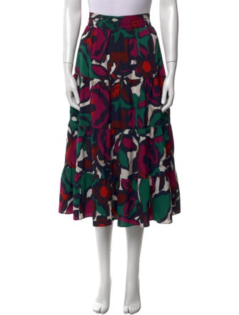 BA&SH Printed Midi Length Skirt