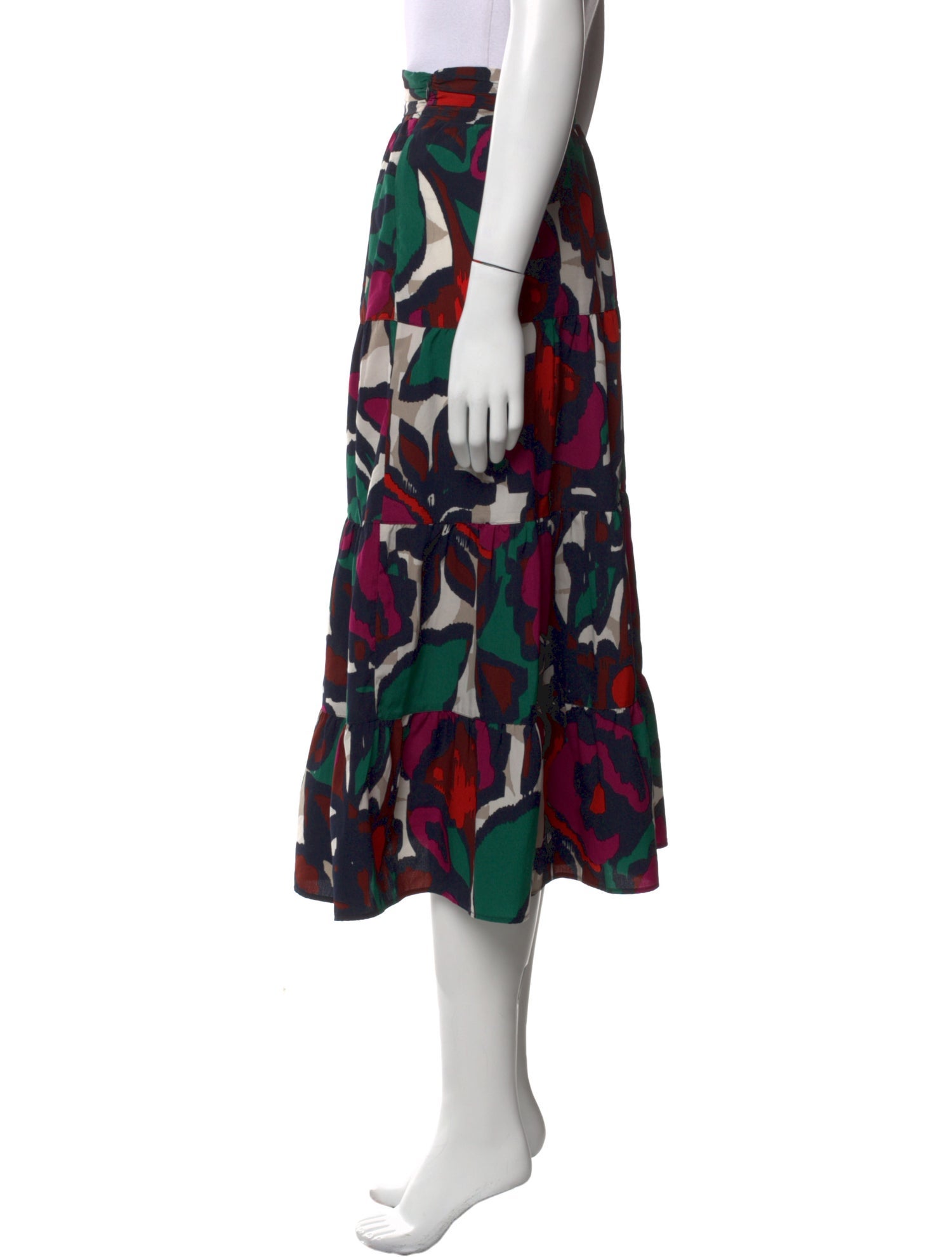 BA&SH Printed Midi Length Skirt