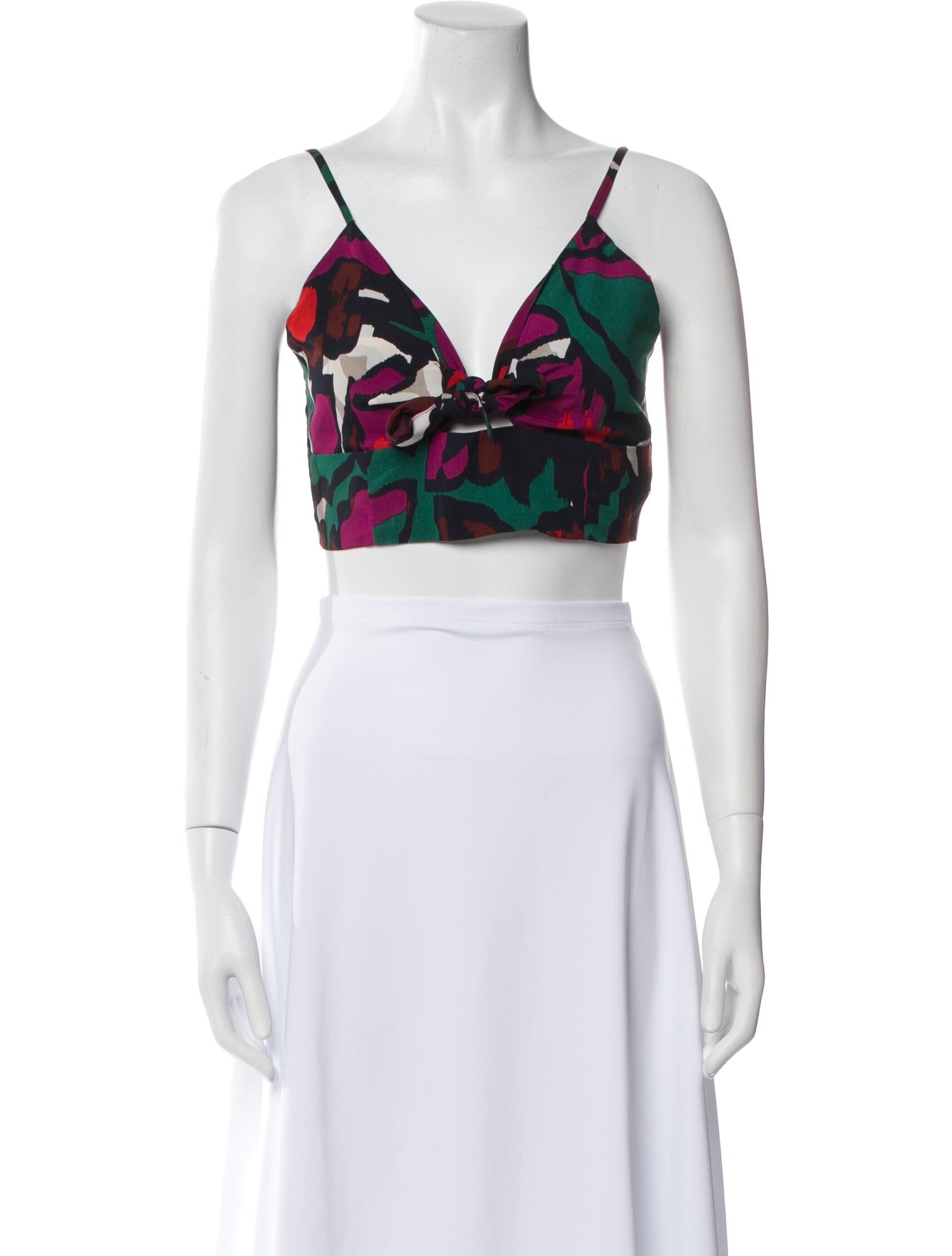 BA&SH Printed V-Neck Crop Top