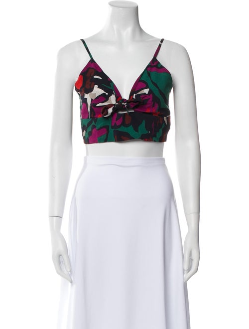 BA&SH Printed V-Neck Crop Top