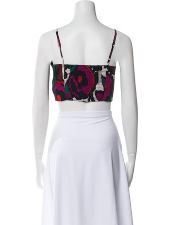 BA&SH Printed V-Neck Crop Top