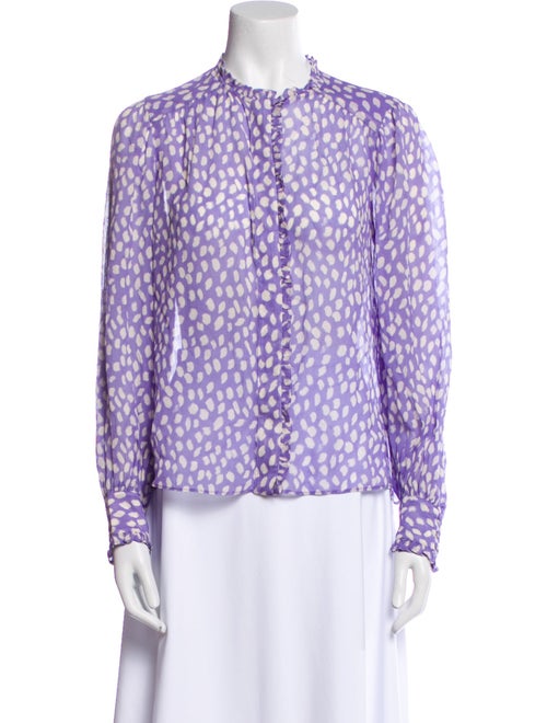 BA&SH Printed Mock Neck Blouse