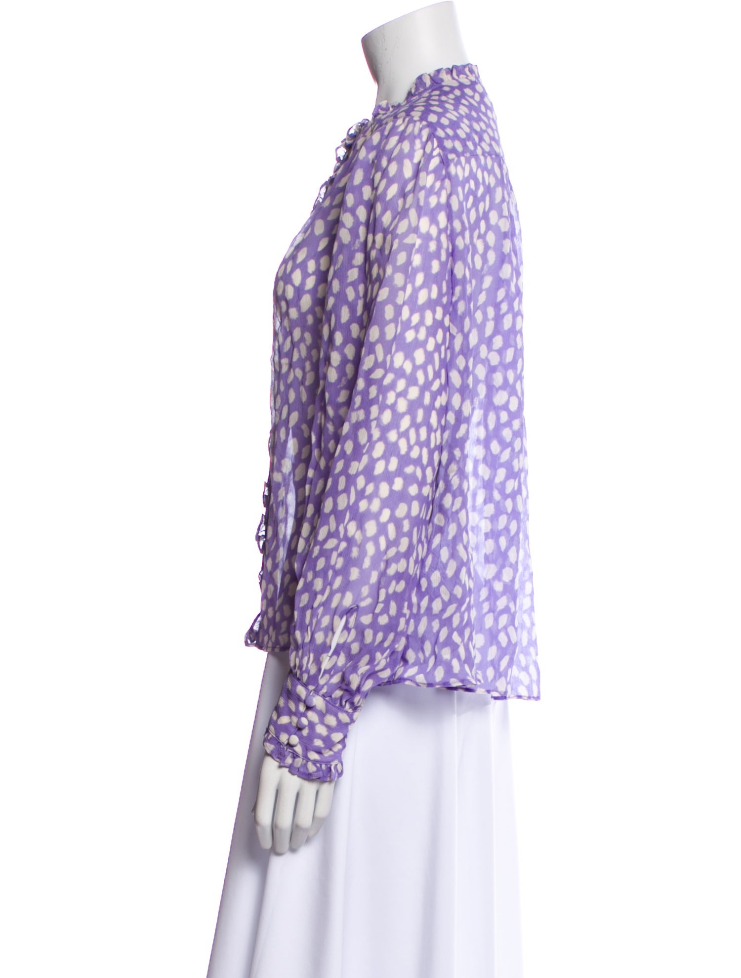 BA&SH Printed Mock Neck Blouse