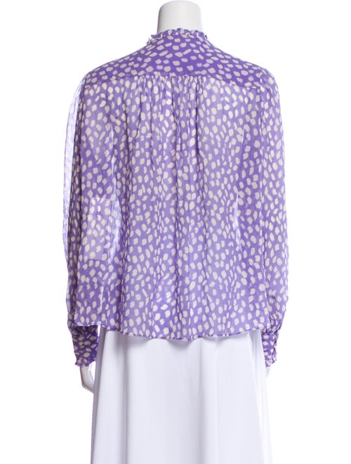 BA&SH Printed Mock Neck Blouse