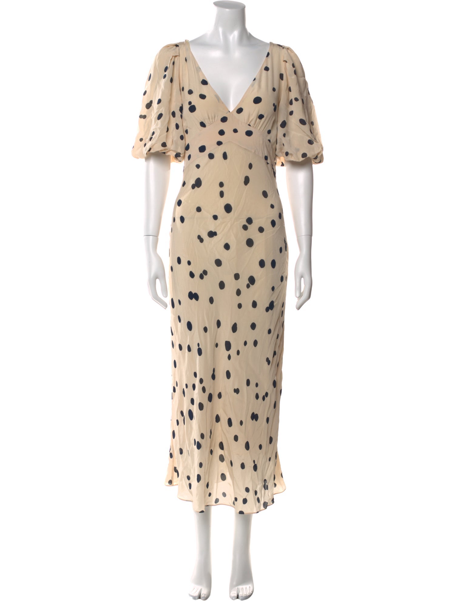 BA&SH Polka Dot Print Midi Length Dress