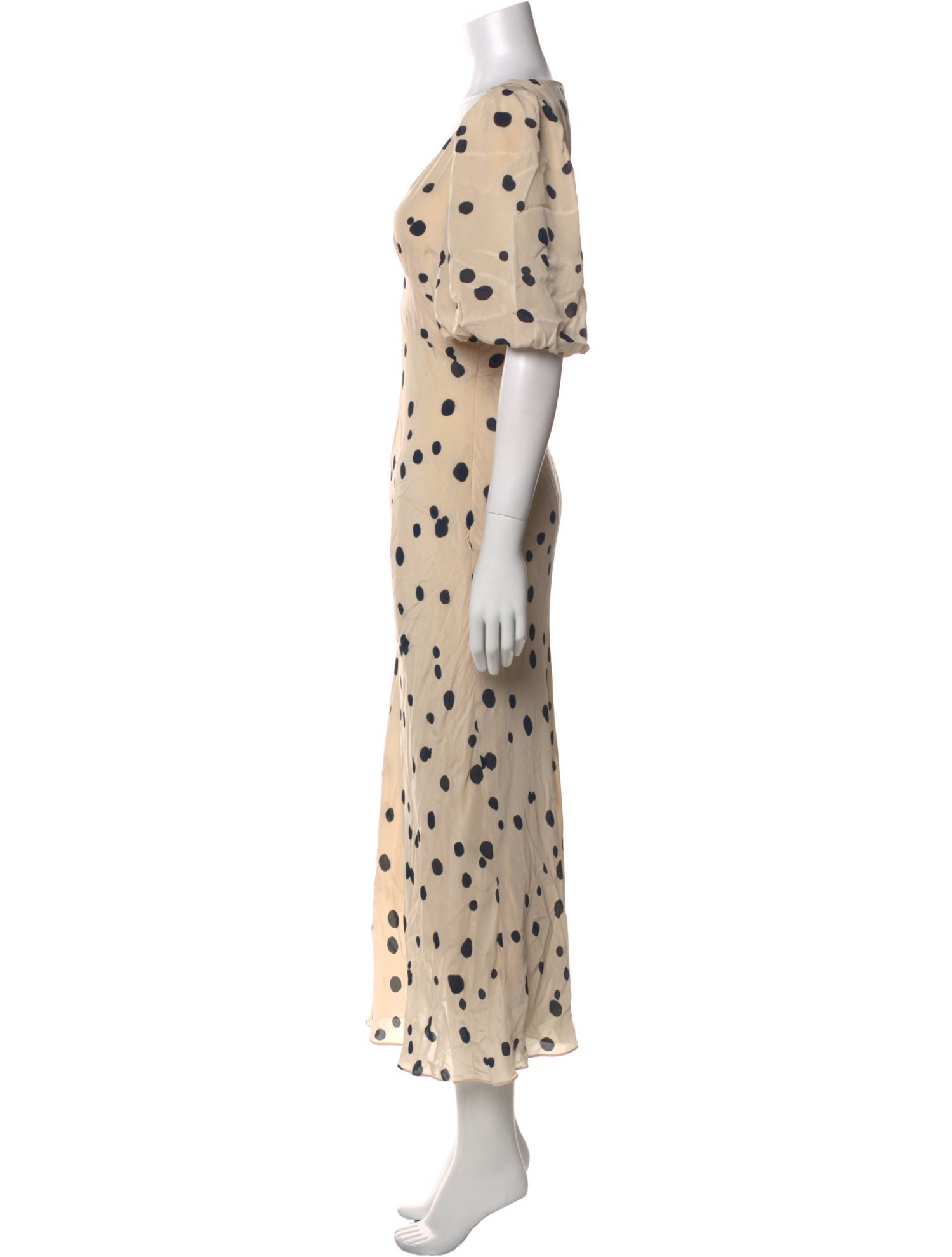 BA&SH Polka Dot Print Midi Length Dress