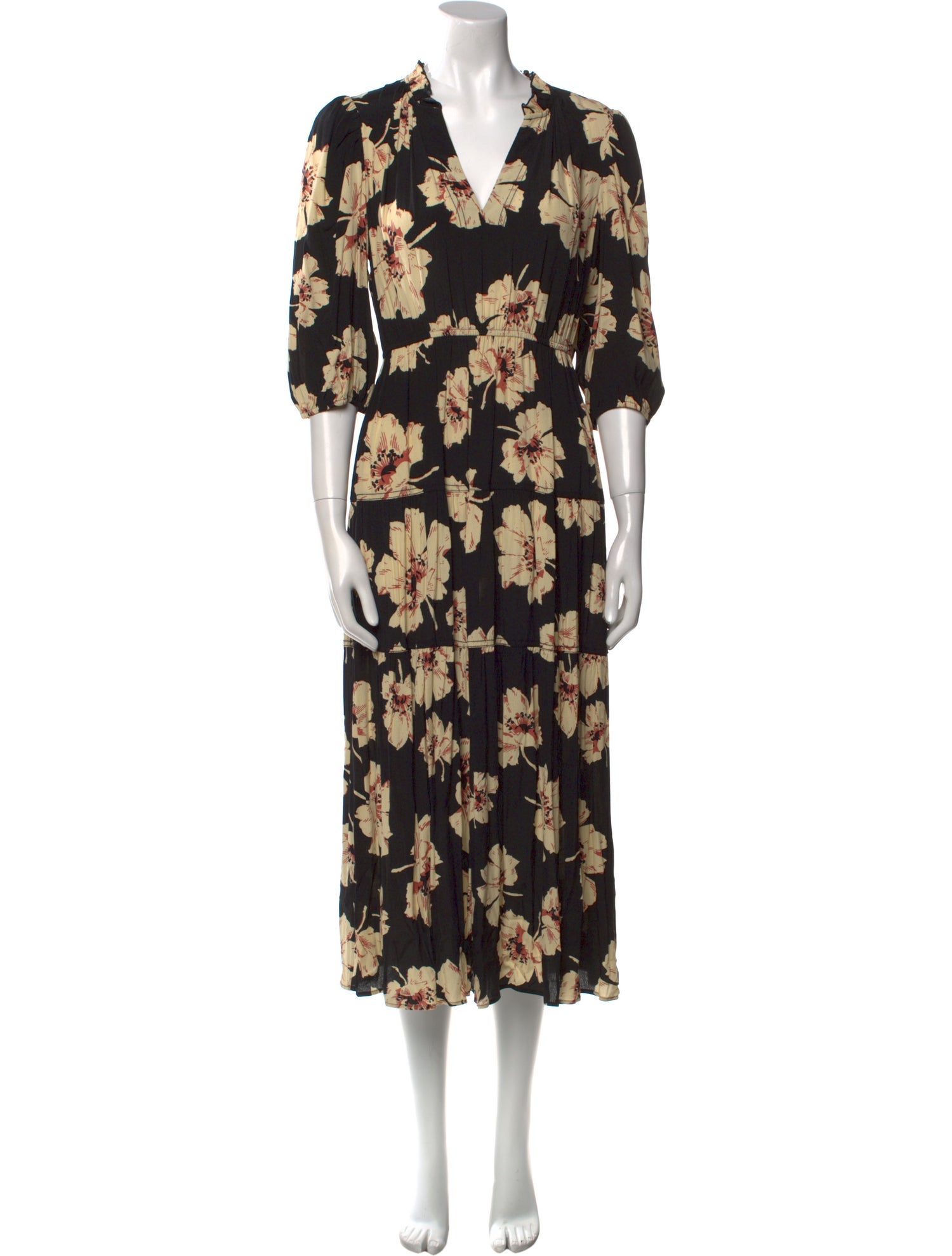 BA&SH Floral Print Long Dress