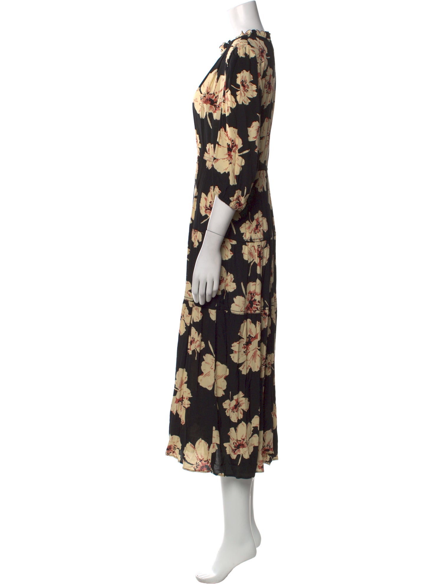 BA&SH Floral Print Long Dress