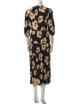 BA&SH Floral Print Long Dress