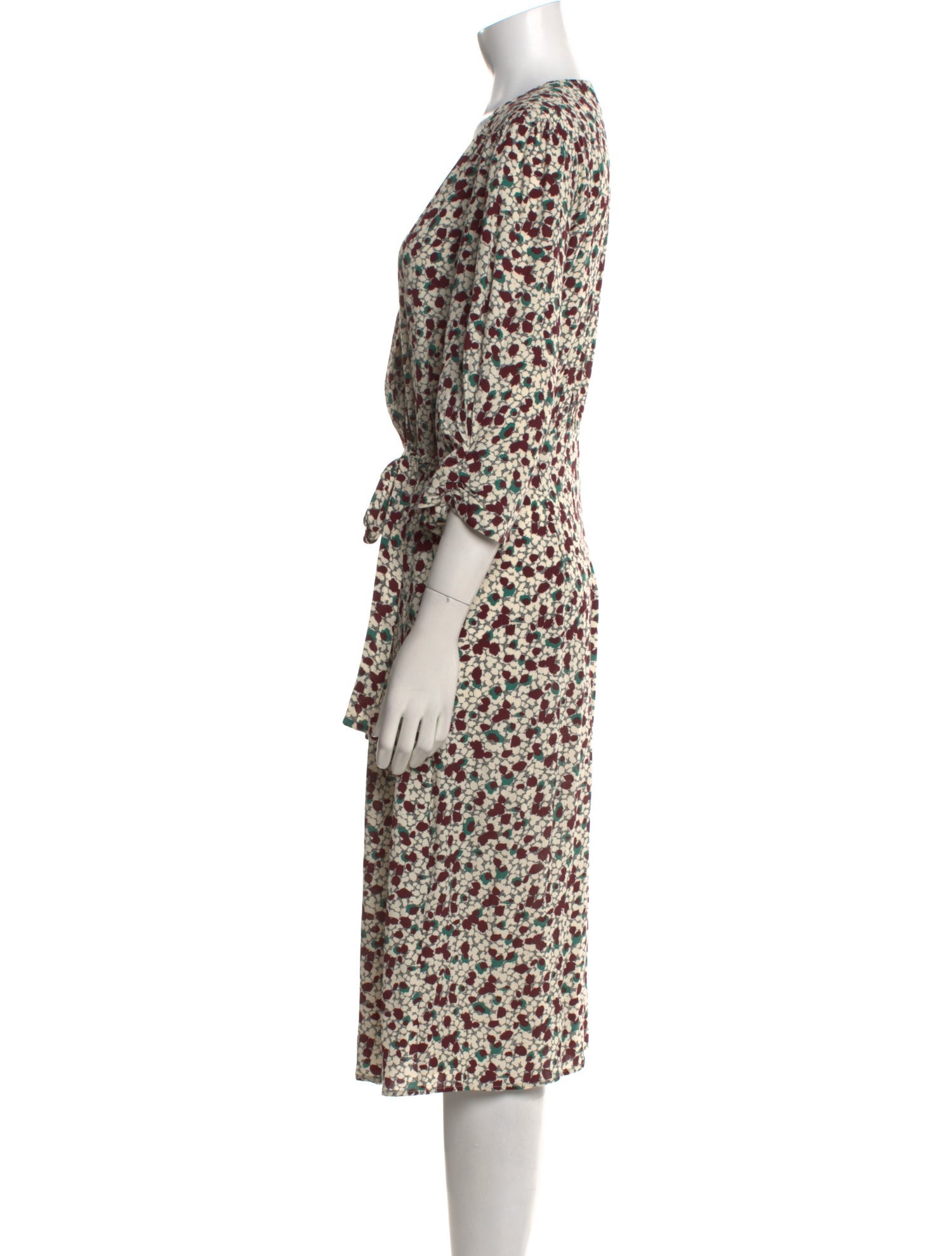 BA&SH Floral Print Midi Length Dress