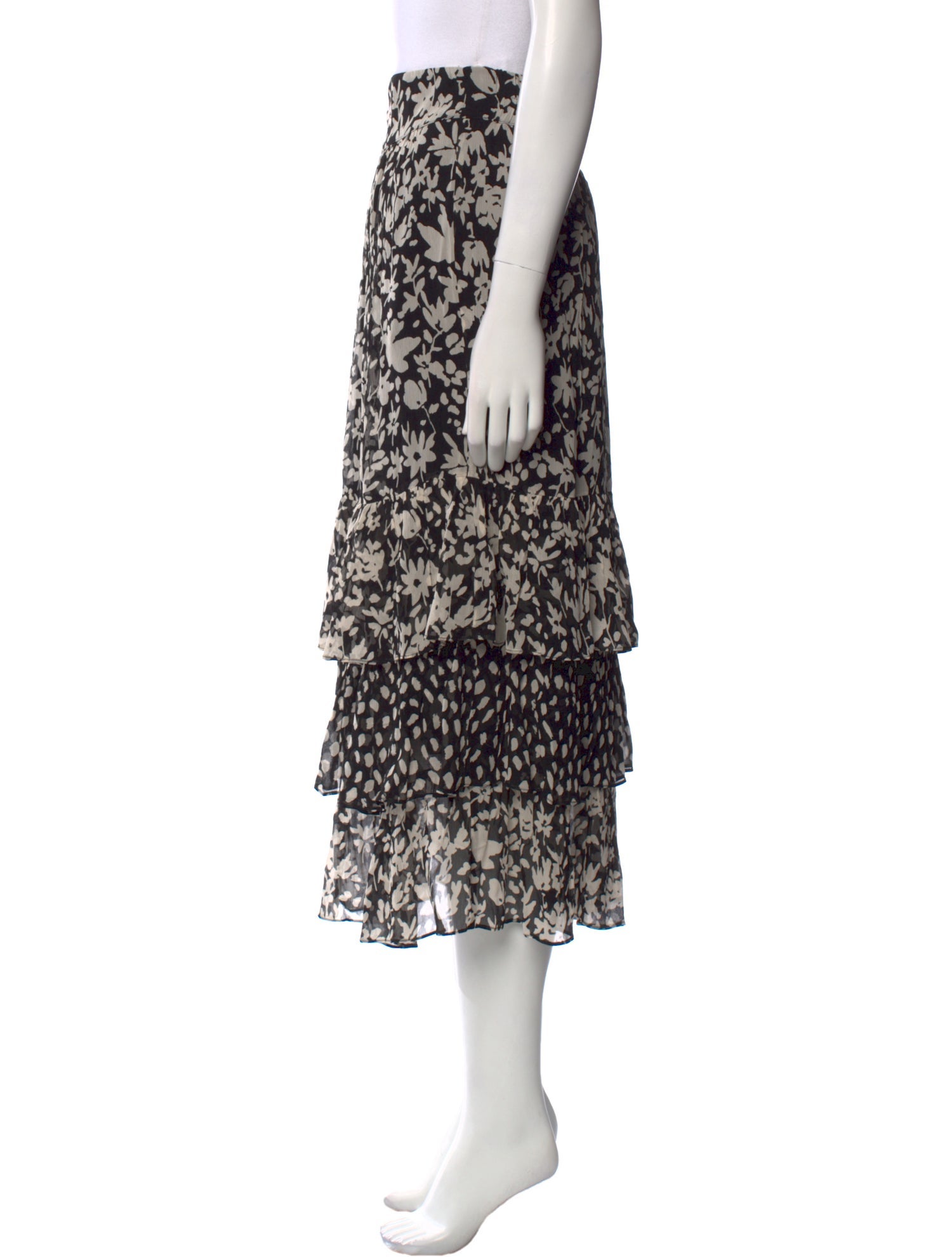 BA&SH Printed Midi Length Skirt