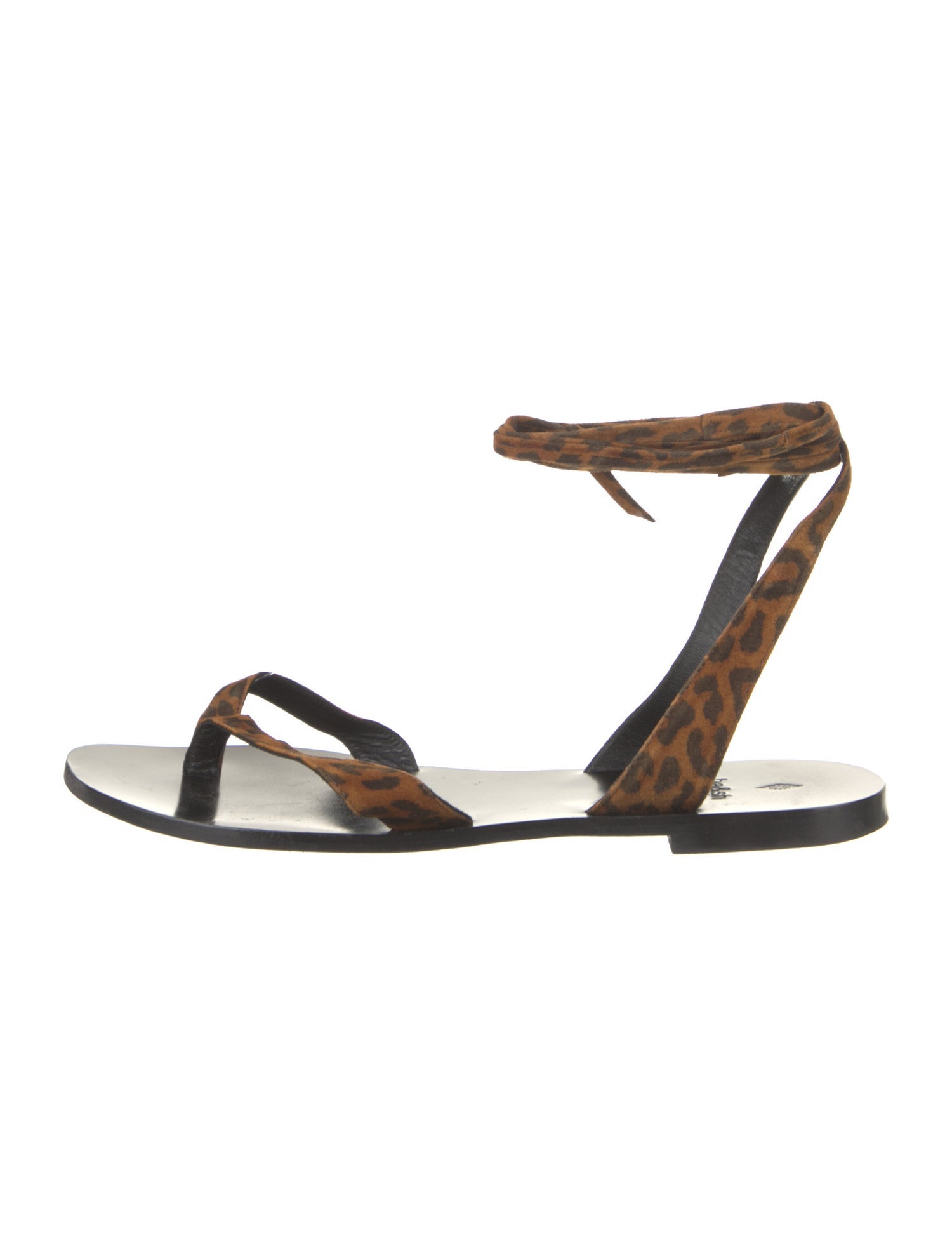 BA&SH Suede Animal Print Gladiator Sandals