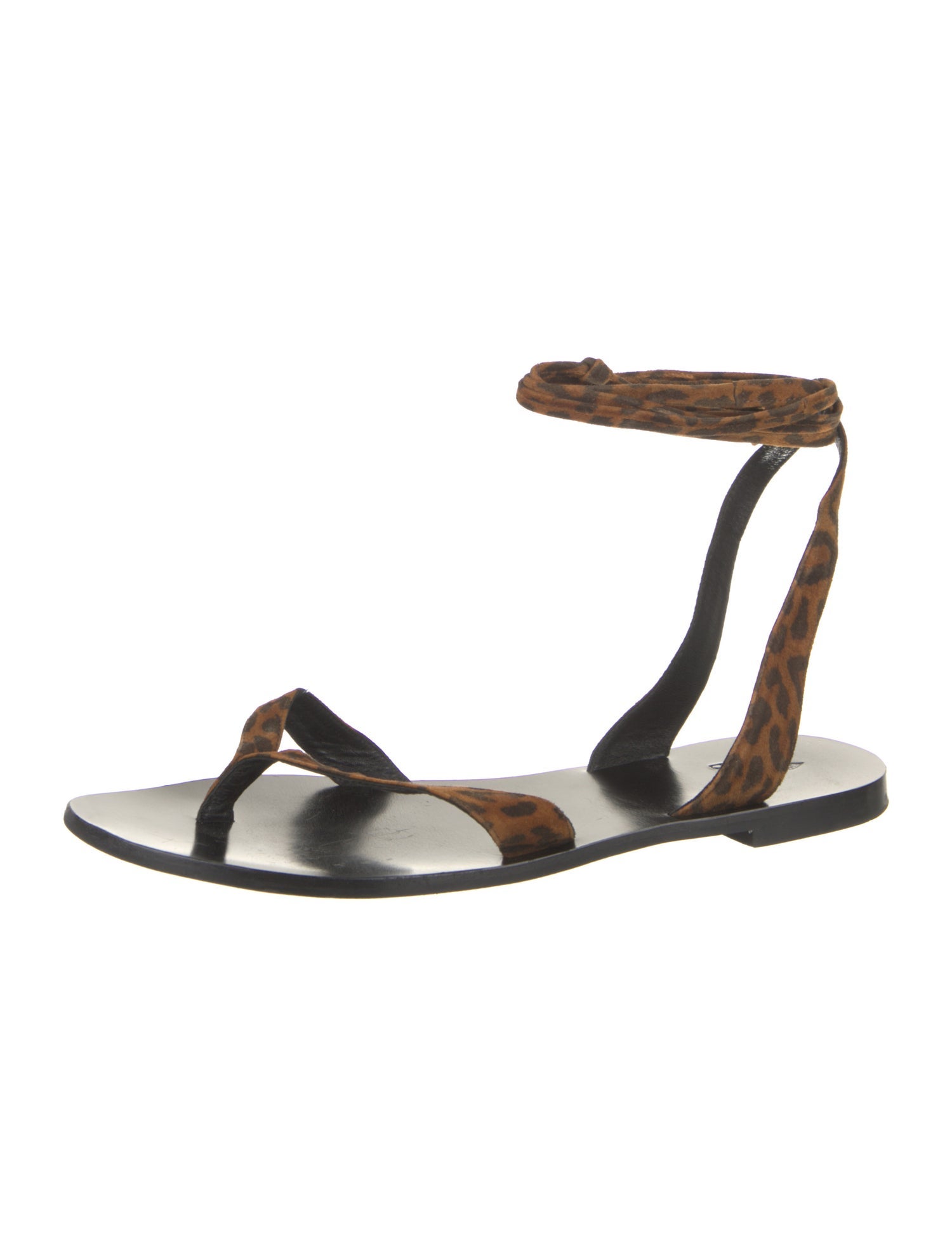 BA&SH Suede Animal Print Gladiator Sandals