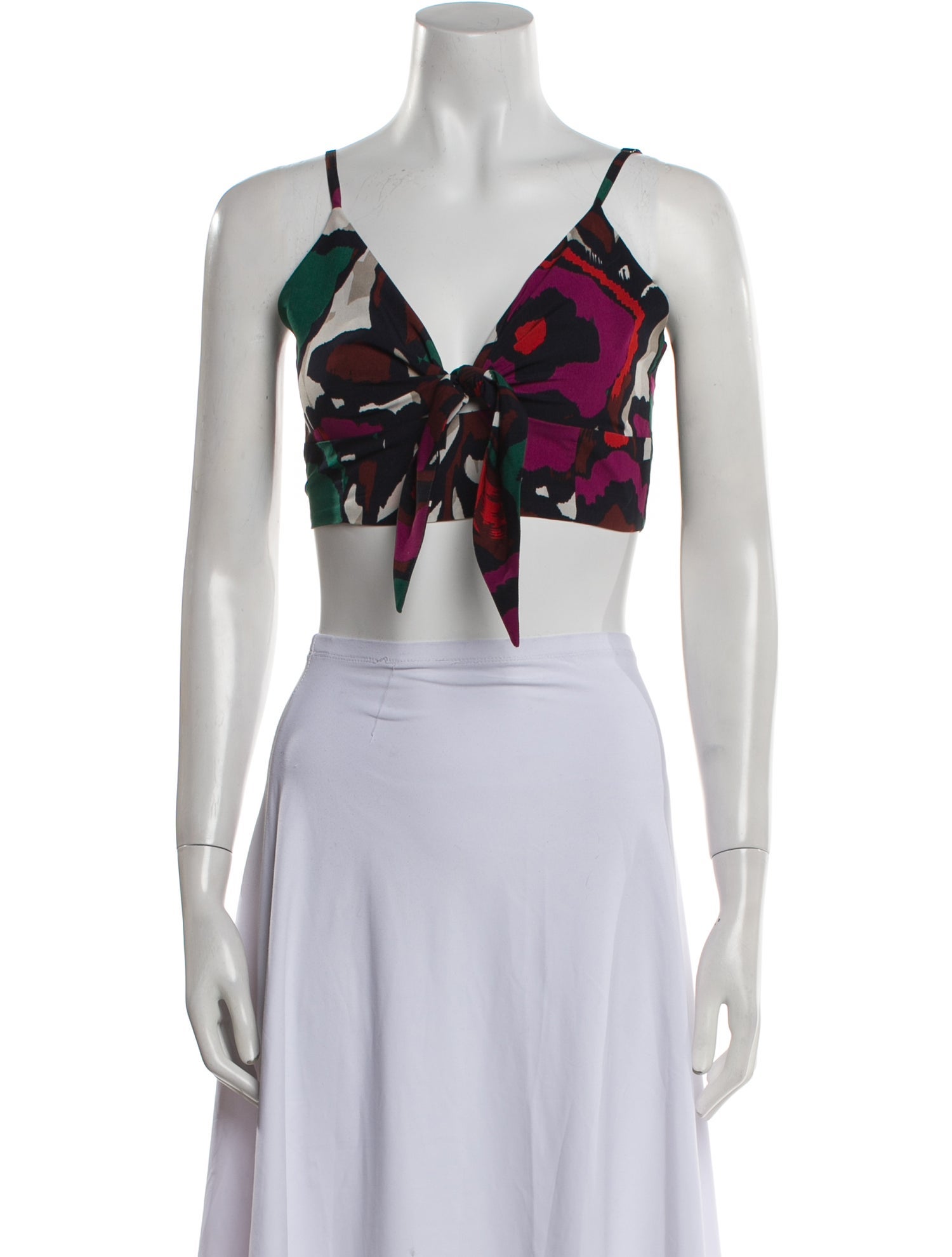 BA&SH Printed V-Neck Crop Top