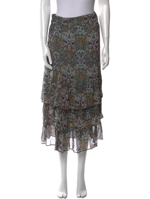 BA&SH Floral Print Midi Length Skirt