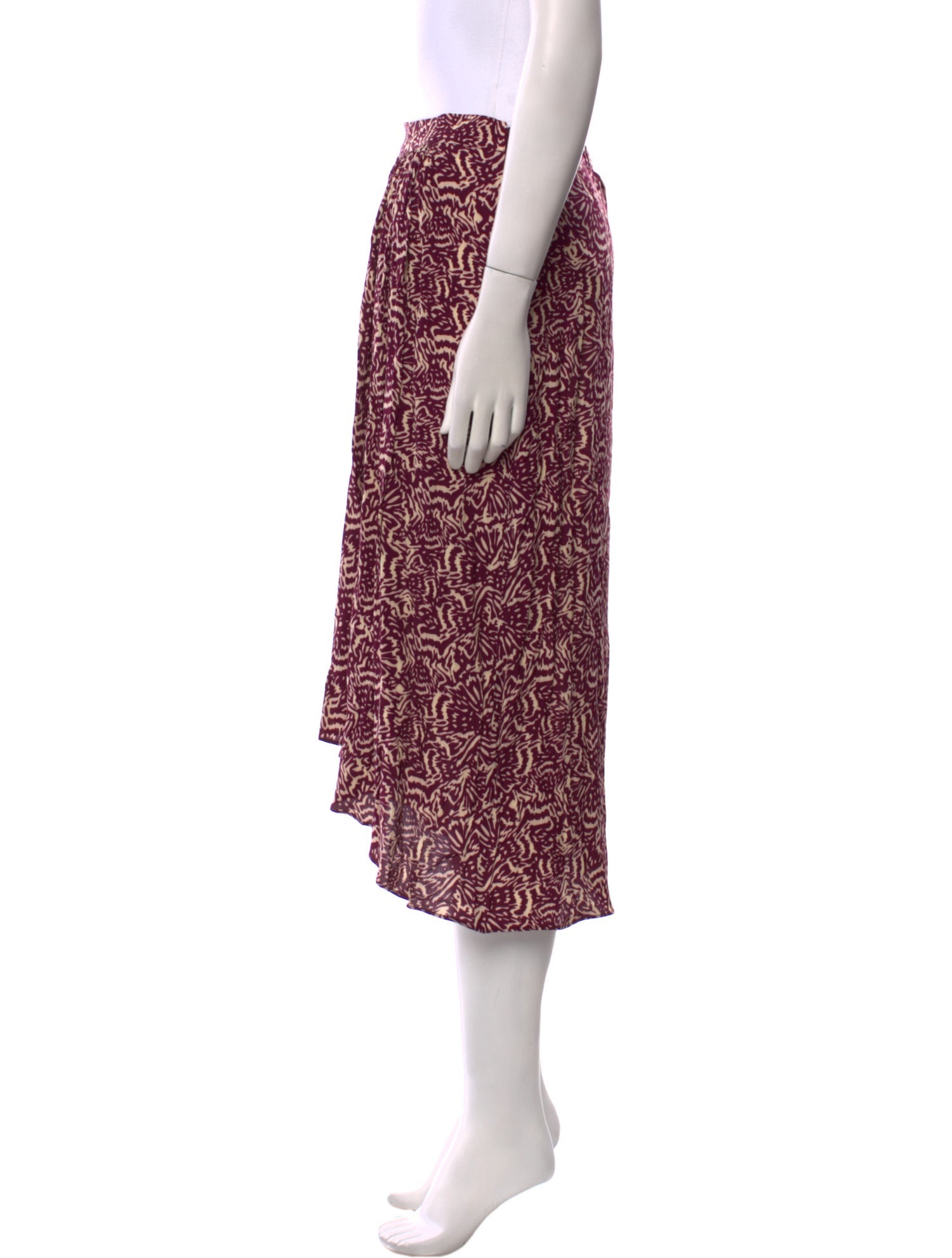 BA&SH Printed Midi Length Skirt