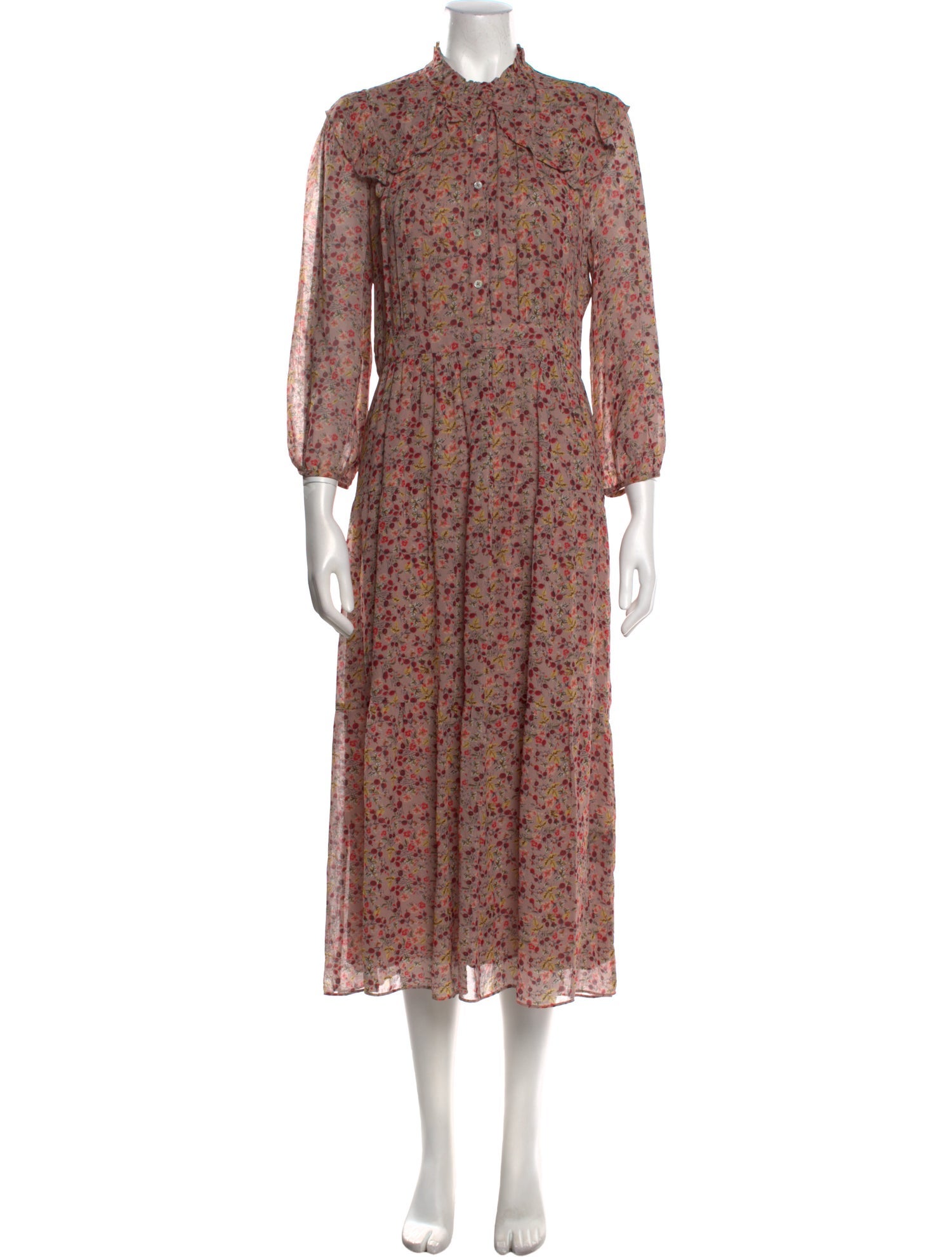 BA&SH Floral Print Long Dress