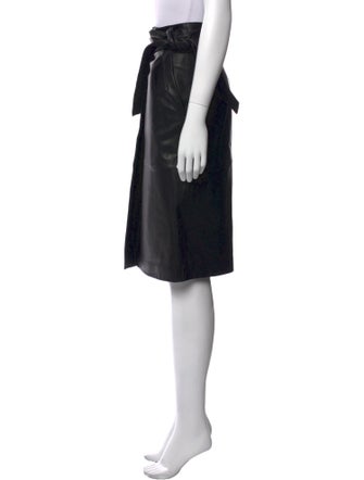 BA&SH Lamb Leather Knee-Length Skirt
