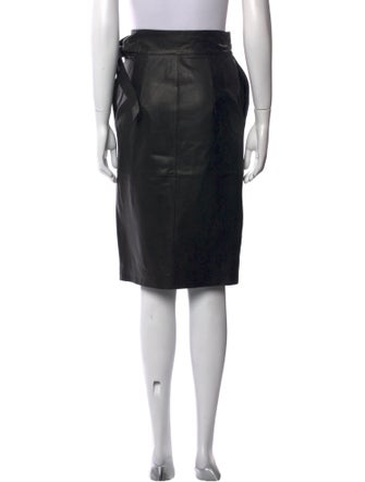 BA&SH Lamb Leather Knee-Length Skirt