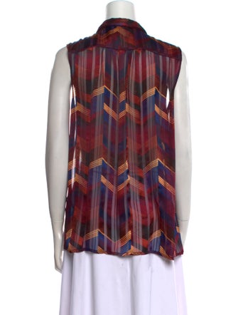 BA&SH Printed Sleeveless Button-Up Top