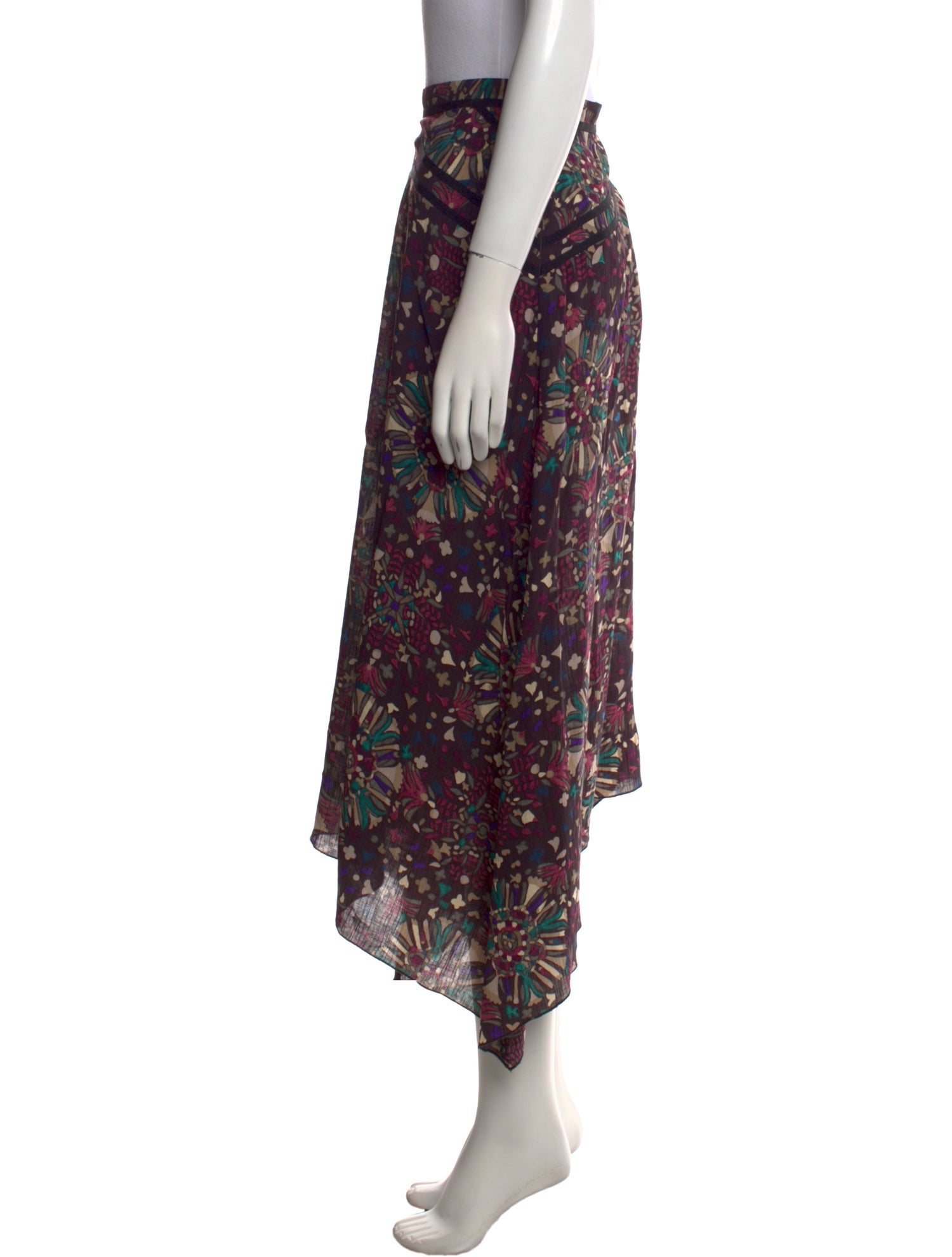 BA&SH Floral Print Midi Length Skirt