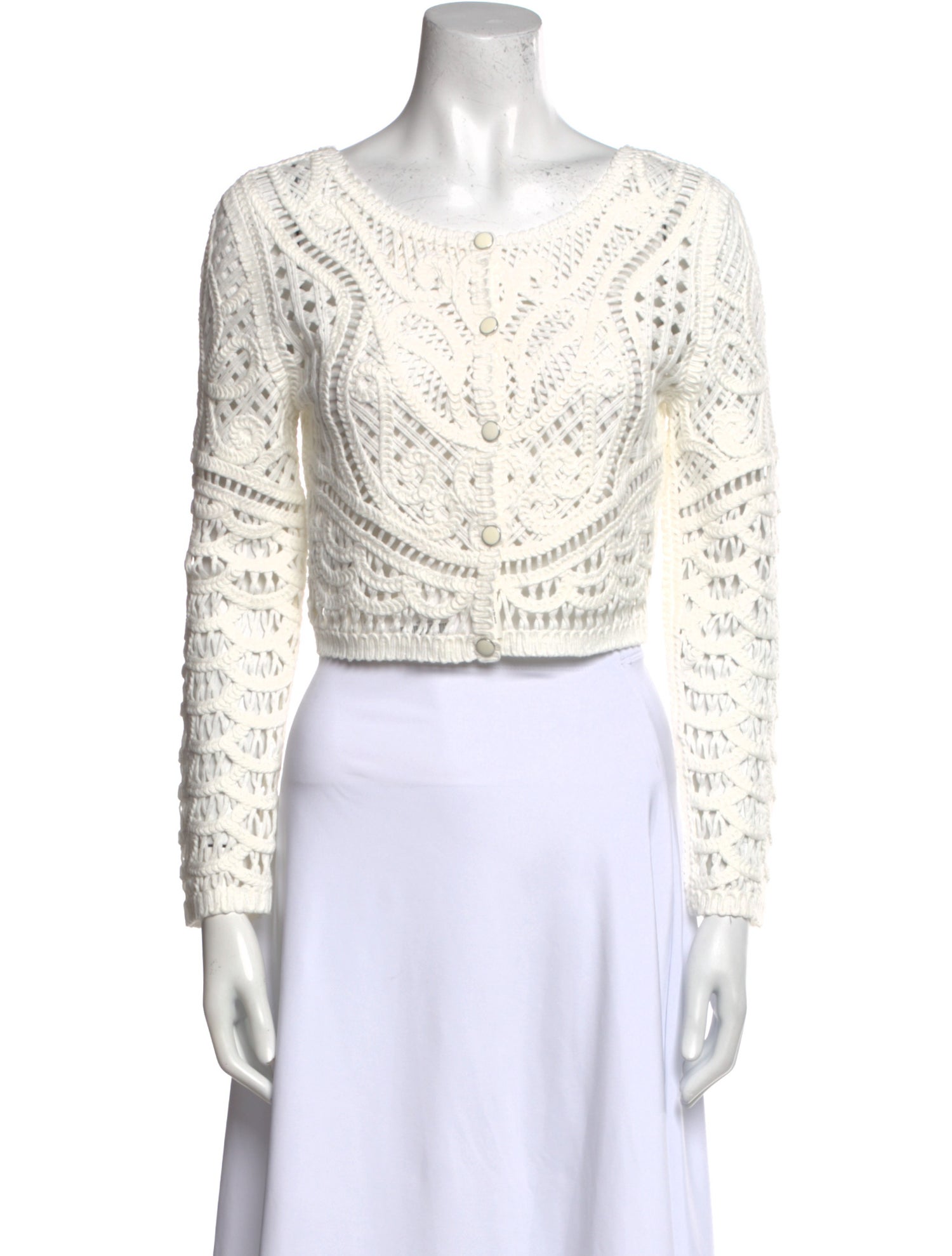 BA&SH Patterned Scoop Neck Crop Top