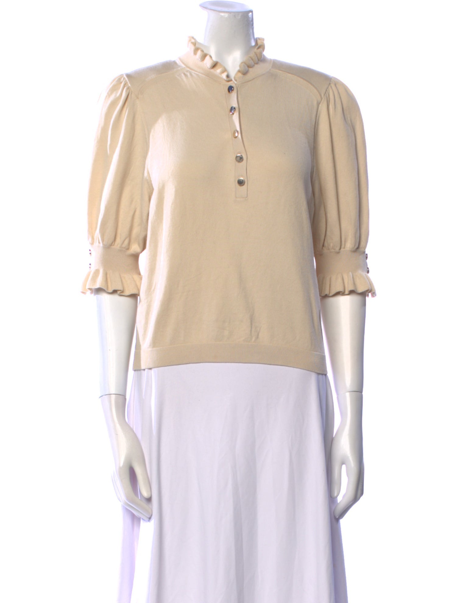 BA&SH Mock Neck Three-Quarter Sleeve Sweatshirt