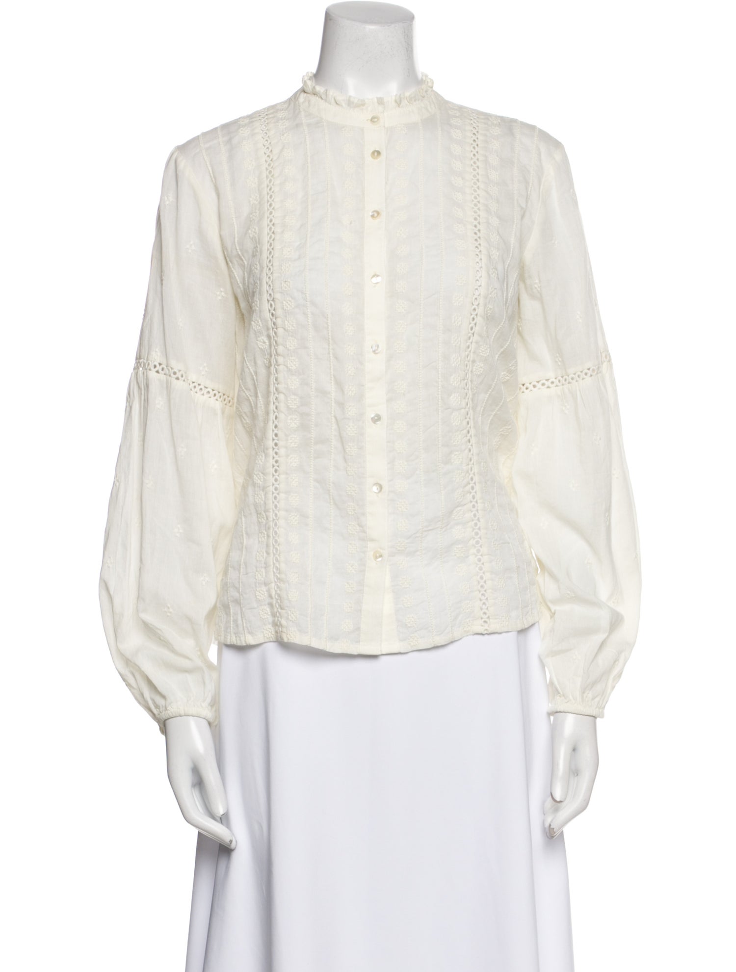 BA&SH Mock Neck Long Sleeve Blouse