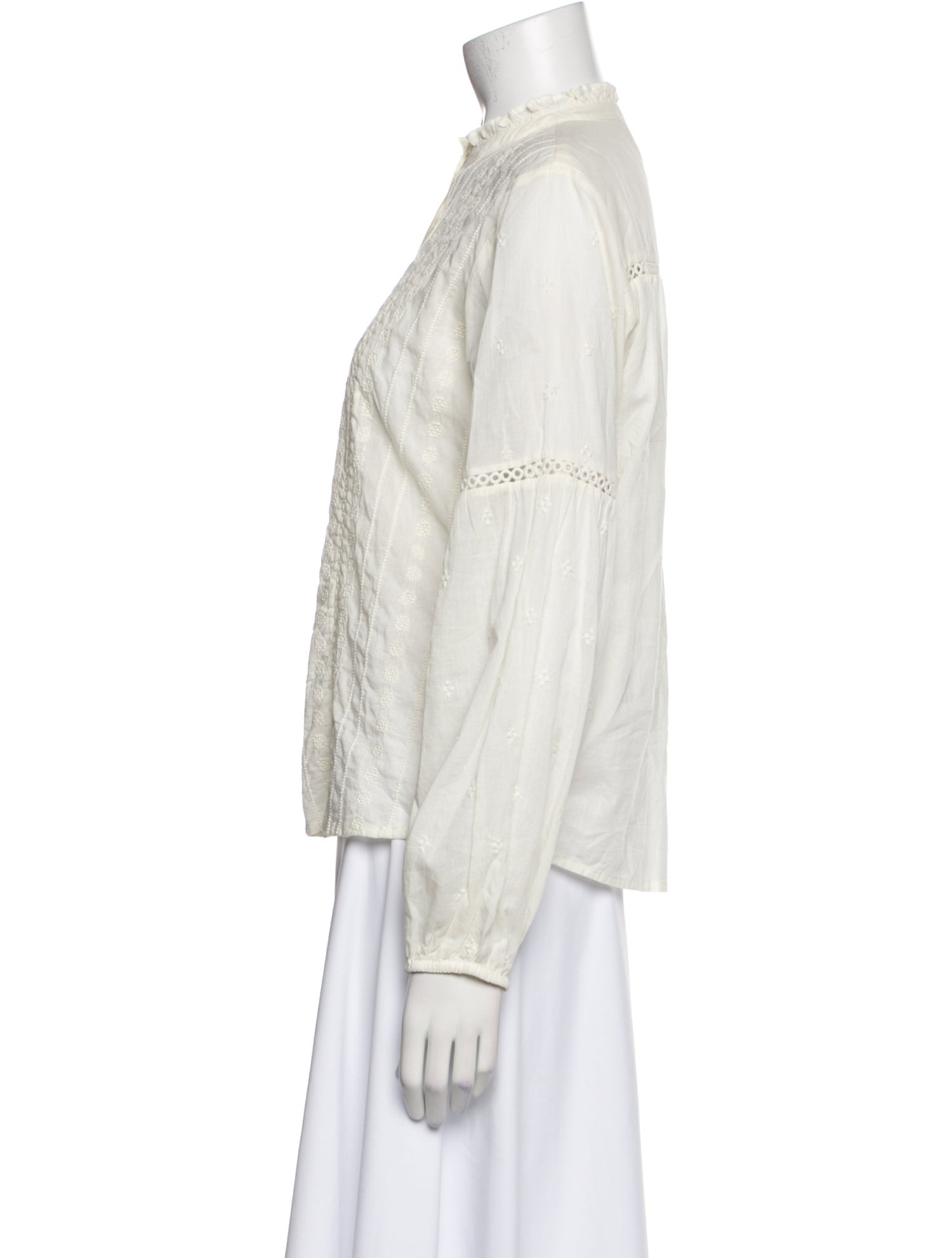 BA&SH Mock Neck Long Sleeve Blouse