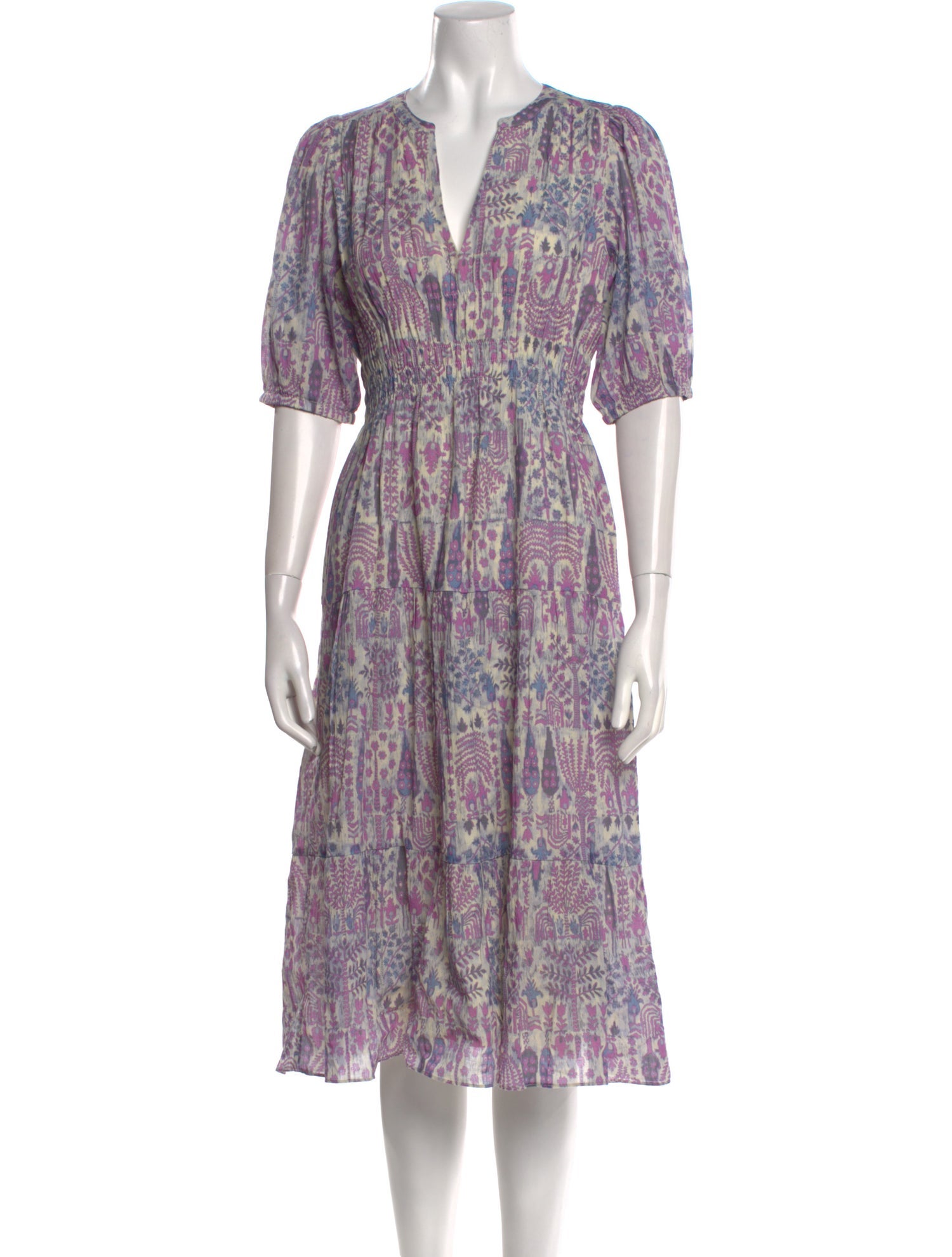 BA&SH Printed Midi Length Dress