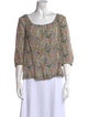 BA&SH Floral Print Scoop Neck Blouse