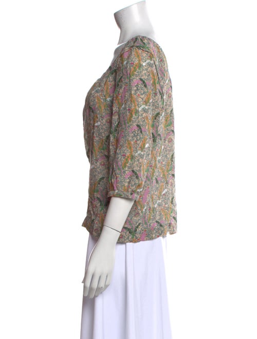 BA&SH Floral Print Scoop Neck Blouse