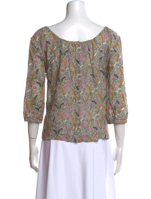 BA&SH Floral Print Scoop Neck Blouse