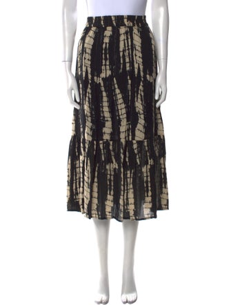 BA&SH Printed Midi Length Skirt