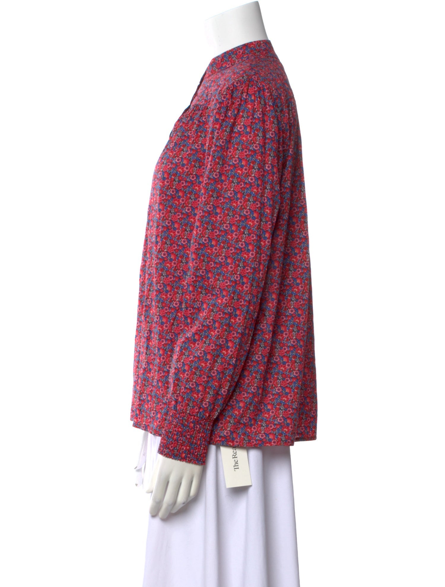 BA&SH Floral Print Mock Neck Blouse