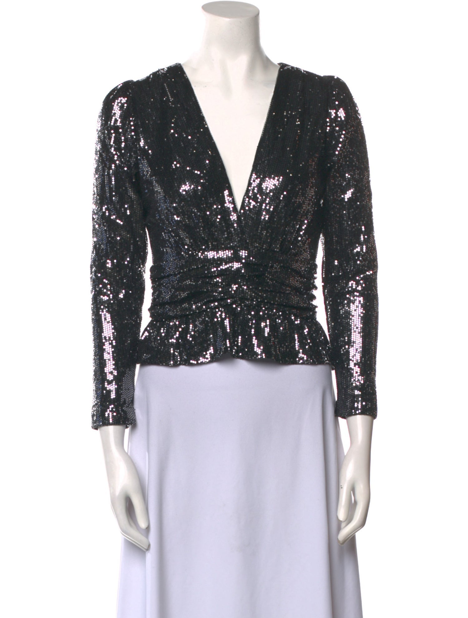 BA&SH Lace Pattern V-Neck Crop Top