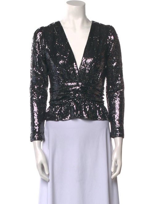 BA&SH Lace Pattern V-Neck Crop Top