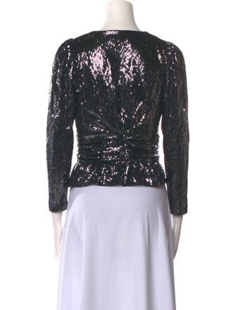 BA&SH Lace Pattern V-Neck Crop Top