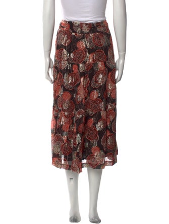 BA&SH Printed Midi Length Skirt