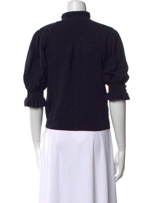 BA&SH Mock Neck Three-Quarter Sleeve Crop Top