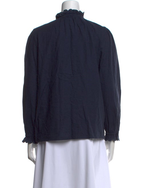 BA&SH Mock Neck Long Sleeve Button-Up Top