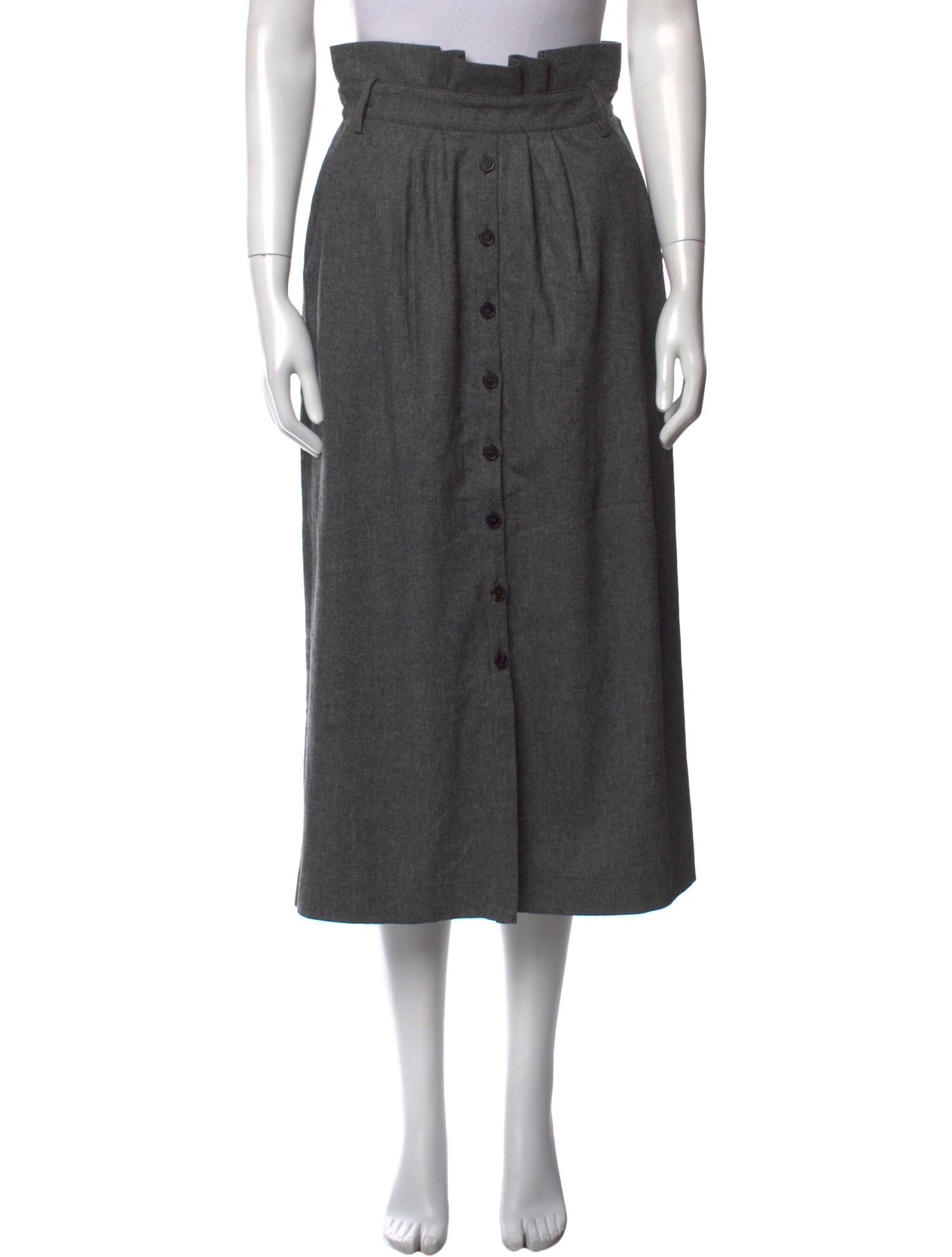 BA&SH Pleated Accents Midi Length Skirt